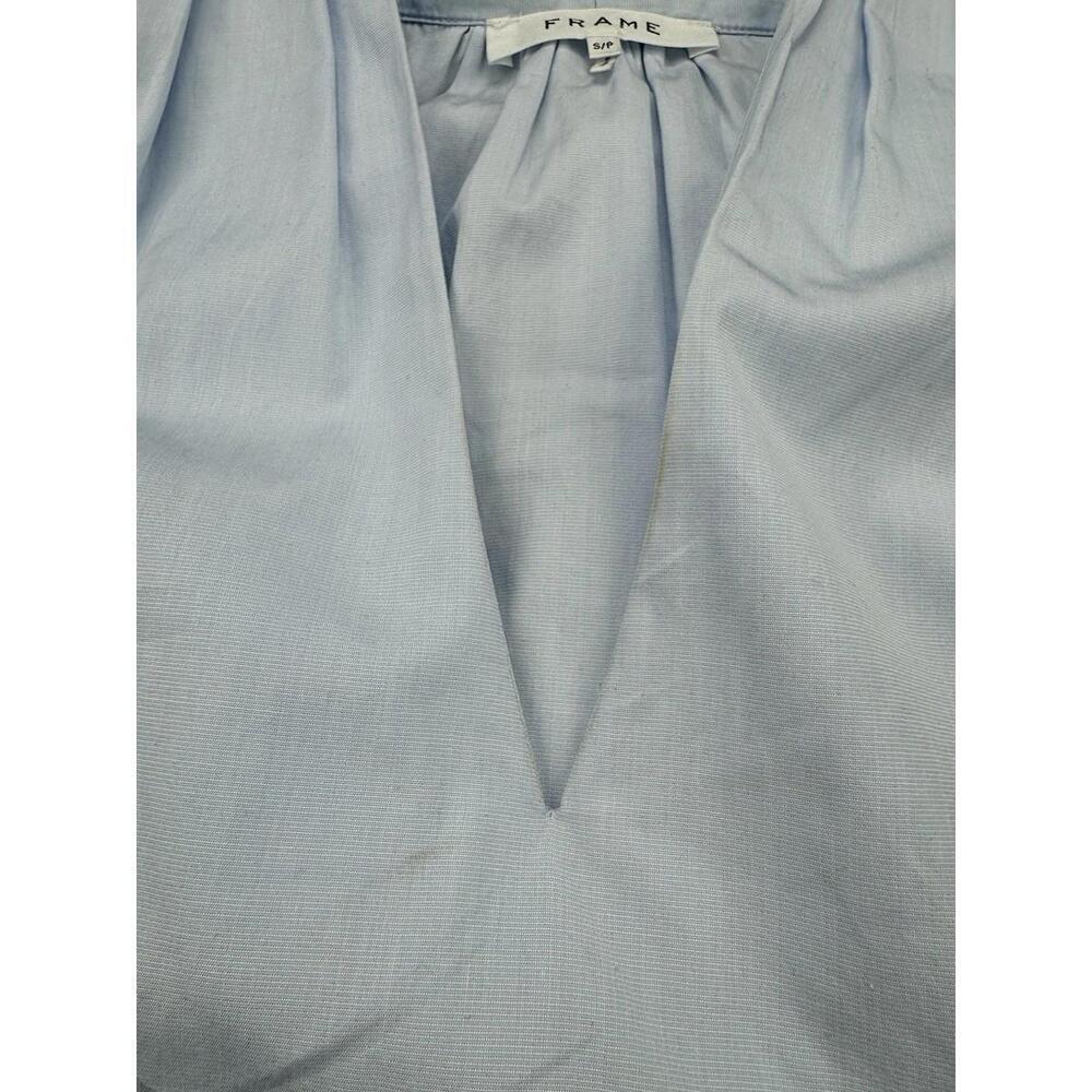 FRAME Lindsay Cotton Poplin Cap Sleeve Sleeveless Top Light Blue Size S - Picture 6 of 6